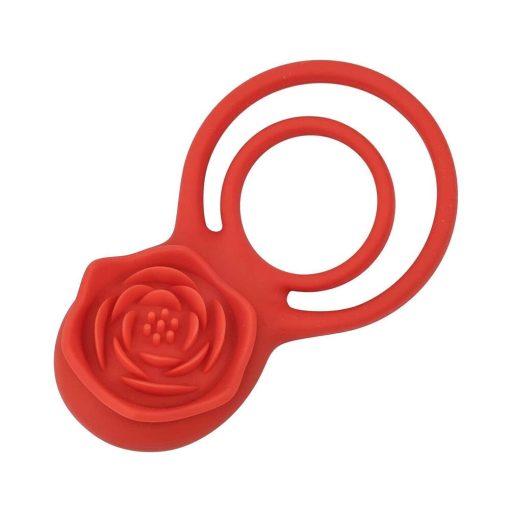 Adam & Eve Double Ring Vibrating Rose Cock Ring - Image 5