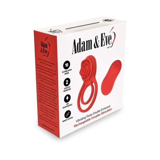 Adam & Eve Double Ring Vibrating Rose Cock Ring - Image 8