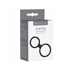 Me You Us Dual Ring Double Cockring Set Black
