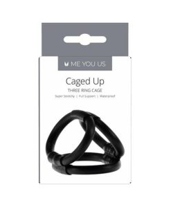 Me You Us Caged Up 3-Ring Cock Cage Black