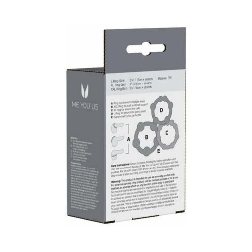 Me You Us Easy Squeeze 3-Piece Cockring Set Black - Image 4