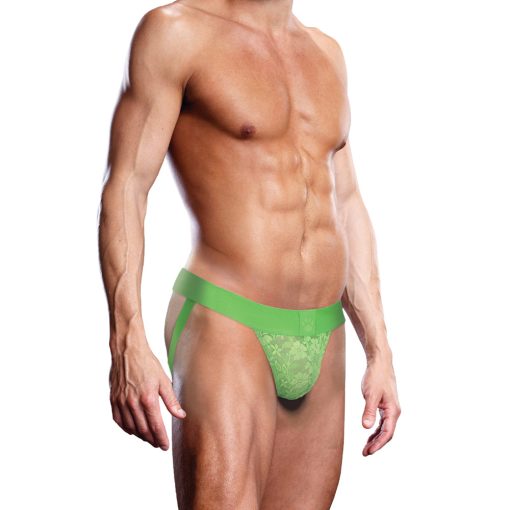 Prowler Lace Jock Strap Neon Green Xl - Image 2