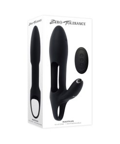 Zero Tolerance Nautilus Rechargable Vibrating Sleeve Remote Control Silicone Black