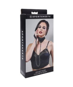 Sportsheets Velvet Noir Collar & Leash
