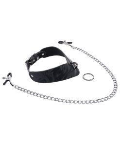 Sportsheets Velvet Noir Collar & Removable Clamps