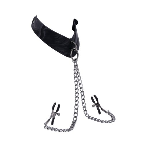 Sportsheets Velvet Noir Collar & Removable Clamps - Image 12