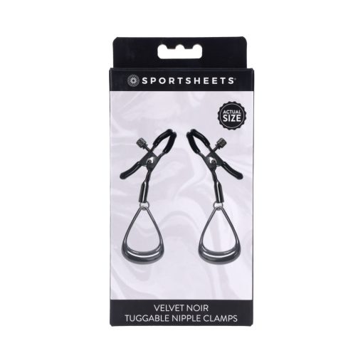 Sportsheets Velvet Noir Tuggable Nipple Clamps - Image 10