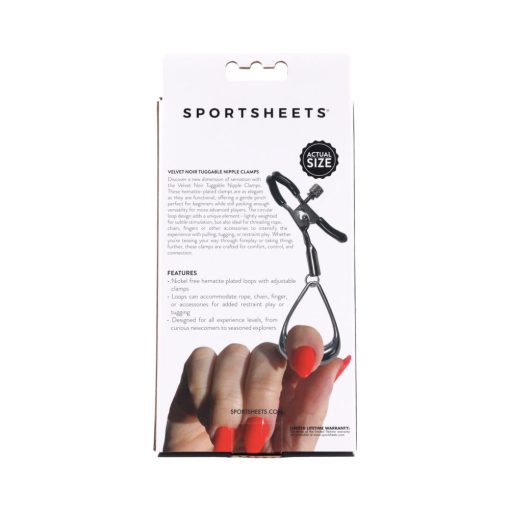 Sportsheets Velvet Noir Tuggable Nipple Clamps - Image 11