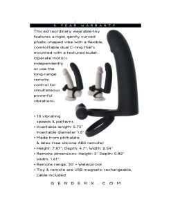 Gender X Full Swing Black Wearable Vibrator with Remote Control