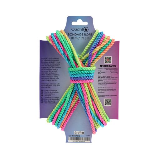 Ouch! Bondage Rope 10 M Nylon Multicolor Bright - Image 2