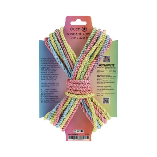 Ouch! Bondage Rope 10 M Nylon Multicolor Pastel - Image 2