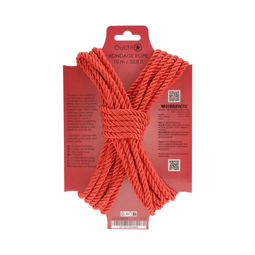Ouch! Bondage Rope 10 M Nylon Red - Image 2