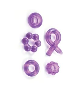 Enhancer Five Piece Cock Ring Set Purple