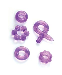 Enhancer Five Piece Cock Ring Set Purple