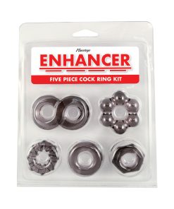 Enhancer Five Piece Cock Ring Set Black