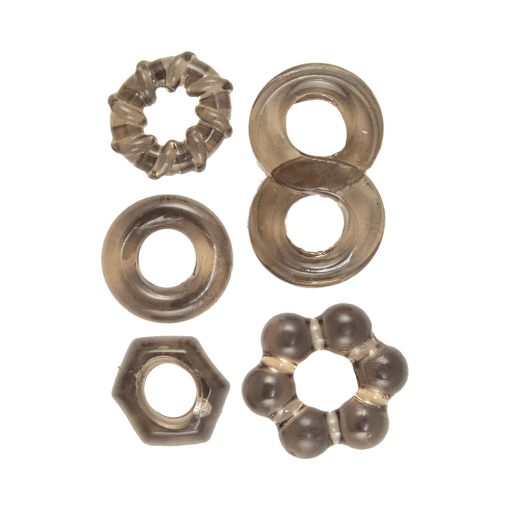 Enhancer Five Piece Cock Ring Set Black - Image 2