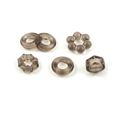 Enhancer Five Piece Cock Ring Set Black - Image 4