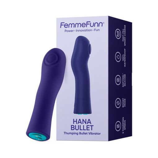 Femmefunn Hana Silicone Bullet Vibrator Thumping Waterproof Dark Purple