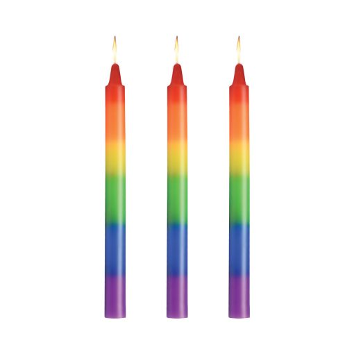 Master Series Pride Candles Rainbow Drip Candle Set Of 3 - Image 2