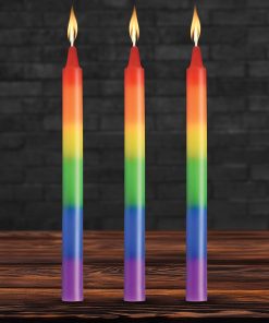 Master Series Pride Candles Rainbow Drip Candle Set Of 3