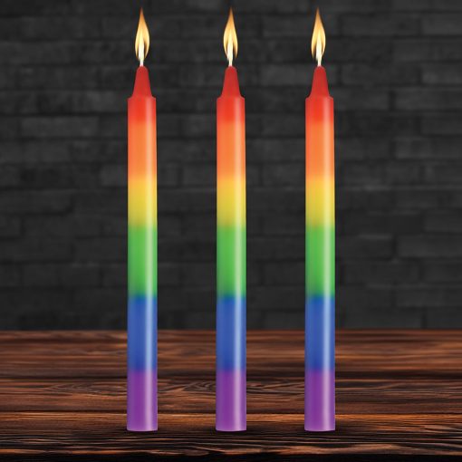 Master Series Pride Candles Rainbow Drip Candle Set Of 3 - Image 4