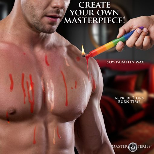 Master Series Pride Candles Rainbow Drip Candle Set Of 3 - Image 6