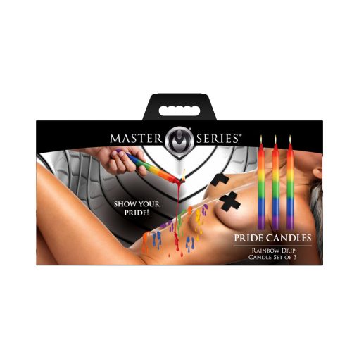 Master Series Pride Candles Rainbow Drip Candle Set Of 3 - Image 8