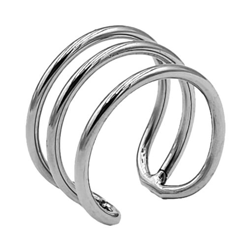 Rouge Stainless Steel Triple Wire Glans Ring - Image 2