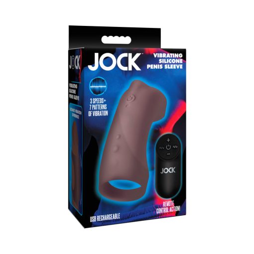 Jock Vibrating Silicone Penis Sleeve Dark