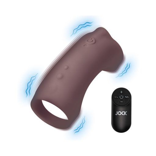 Jock Vibrating Silicone Penis Sleeve Dark - Image 3