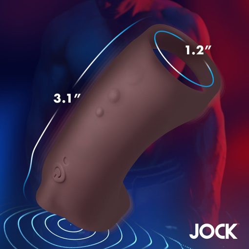 Jock Vibrating Silicone Penis Sleeve Dark - Image 8
