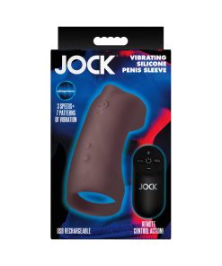 Jock Vibrating Silicone Penis Sleeve Dark