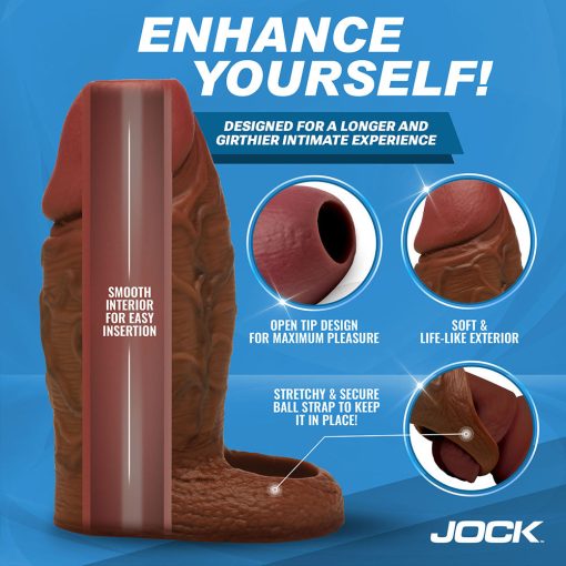 Jock Silicone Penis Extension Sleeve Dark - Image 8