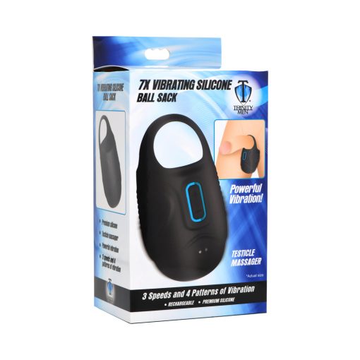 Trinity Men 7X Vibrating Ball Stretcher – Silicone Ball Vibe for Men, Waterproof and Rechargeable