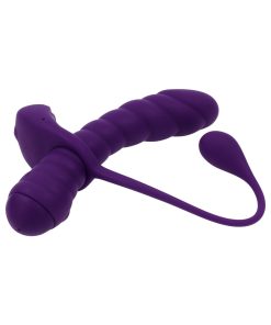 Playboy Twisted Playground Rechargeable Triple Stimulator Vibe Silicone Purple Acai