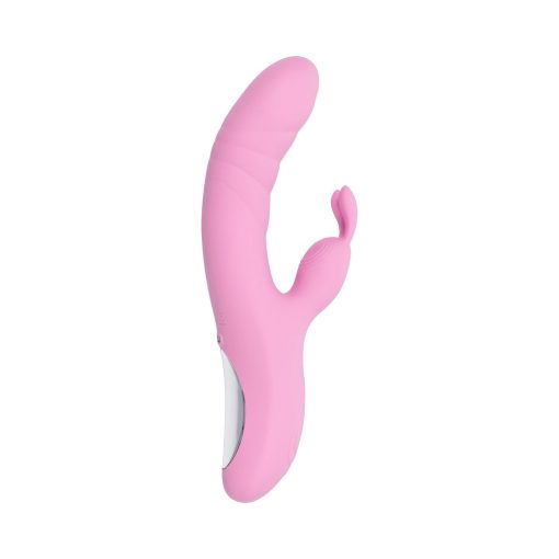 Playboy Rub Me Right Rechargeable Thrusting Dual Stimulator Silicone Pink Petal - Image 2