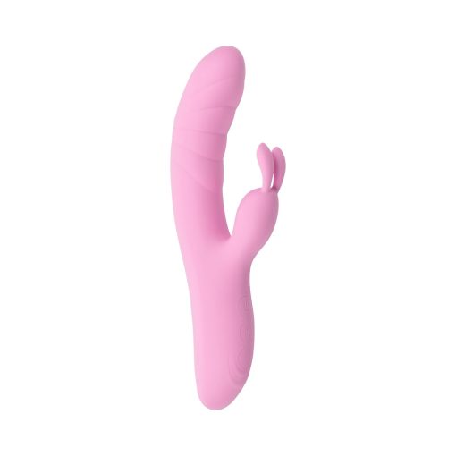 Playboy Rub Me Right Rechargeable Thrusting Dual Stimulator Silicone Pink Petal - Image 4