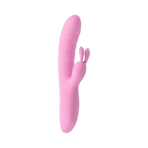 Playboy Rub Me Right Rechargeable Thrusting Dual Stimulator Silicone Pink Petal - Image 5