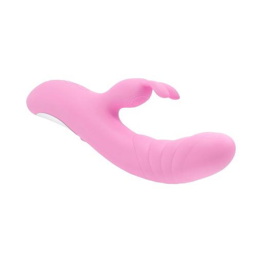 Playboy Rub Me Right Rechargeable Thrusting Dual Stimulator Silicone Pink Petal - Image 8
