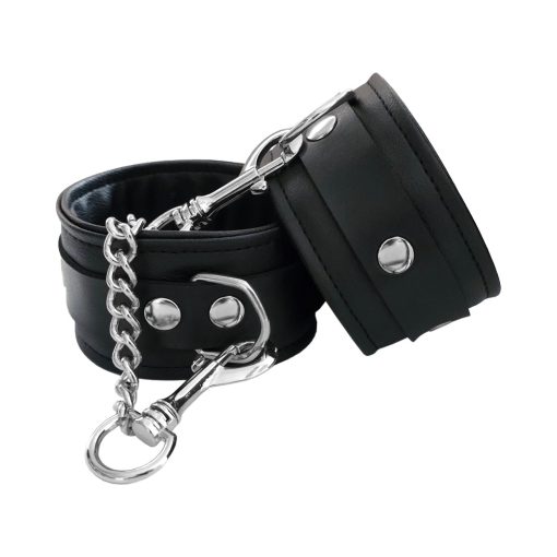 Rouge Fetish Play Vegan Wrist Cuffs Black - Image 3