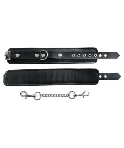 Rouge Fetish Play Vegan Wrist Cuffs Black