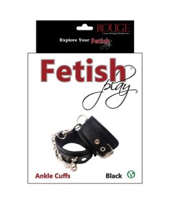 Rouge Fetish Play Vegan Ankle Cuffs Black