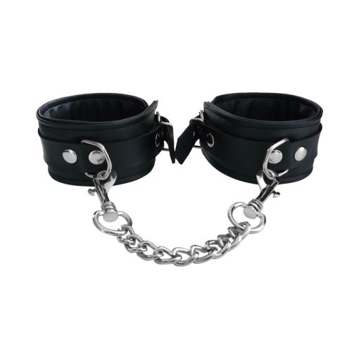 Rouge Fetish Play Vegan Ankle Cuffs Black - Image 2
