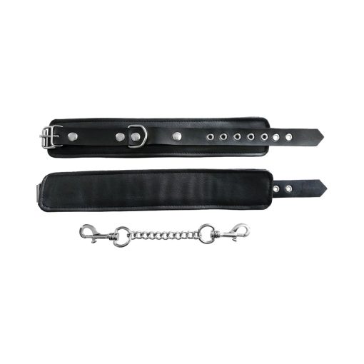 Rouge Fetish Play Vegan Ankle Cuffs Black - Image 4