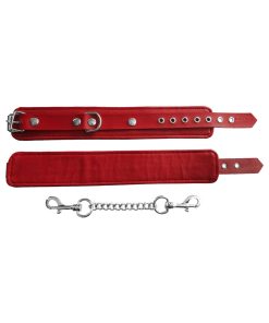 Rouge Fetish Play Vegan Ankle Cuffs Red