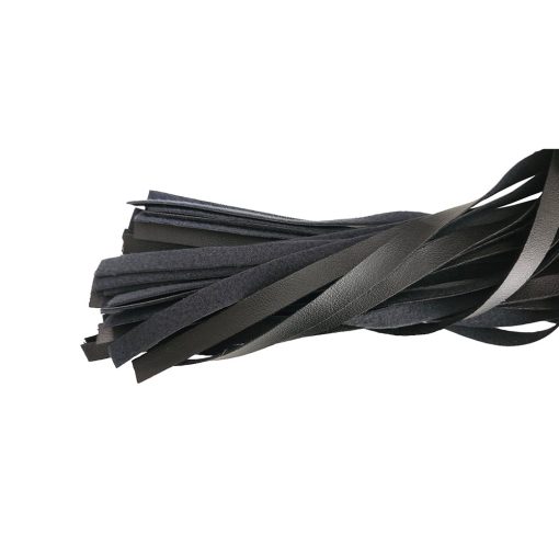Rouge Fetish Play Vegan Wooden Handle Flogger Black - Image 4