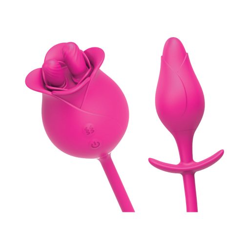 The Royale Dual Stimulator Vibrator Flicking Rechargeable Pink - Image 4