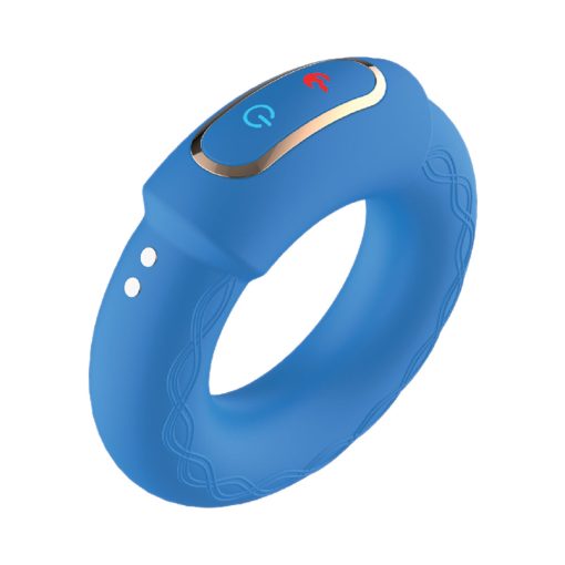 The Royale Heat-Up Cockpower – Rechargeable Silicone Vibrating Cock Ring with Heat, Blue - Image 2