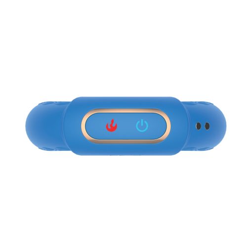 The Royale Heat-Up Cockpower – Rechargeable Silicone Vibrating Cock Ring with Heat, Blue - Image 4