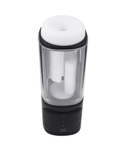 Playboy Side Piece Vibrating Warming Stroker Rechargeable Black